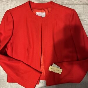 Pendleton Vintage Virgin Wool Red Women's Full Zip  Blazer Size XS-S NWT 198